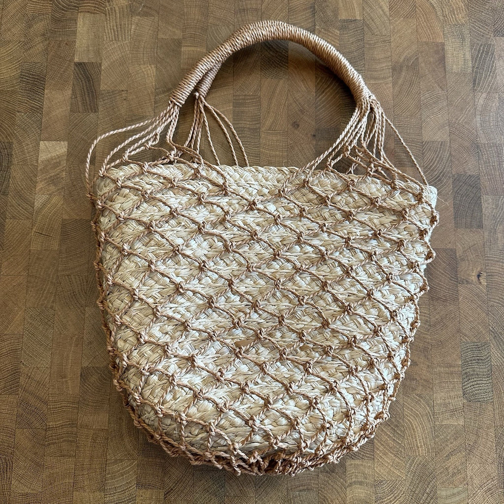 J Crew Sedona Raffia Net Basket Bag- NWT